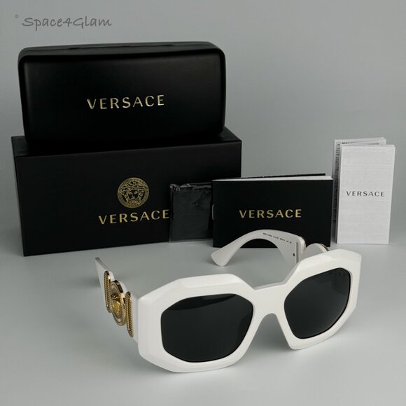 NEW Versace VE4424U 314/87 MEDUSA BIGGIE White Grey Square Oversized Sunglasses main image 4